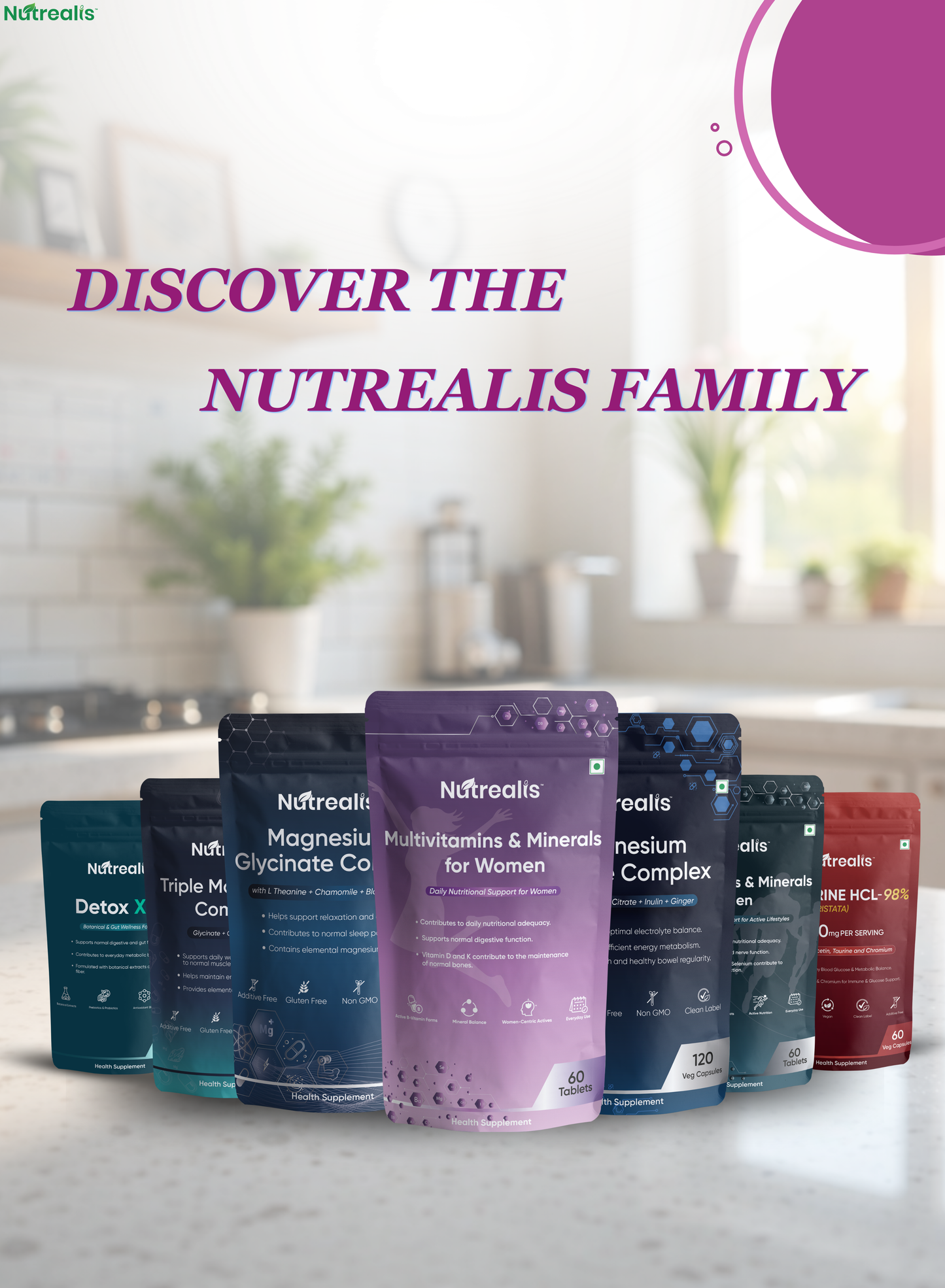 Nutrealis Multivitamins & Minerals for Women | 13 Vitamins, 7 Minerals, Shatavari, Ashwagandha & Cranberry | Daily Nutritional Support with 2 Billion CFU Probiotics | 60 Tablets