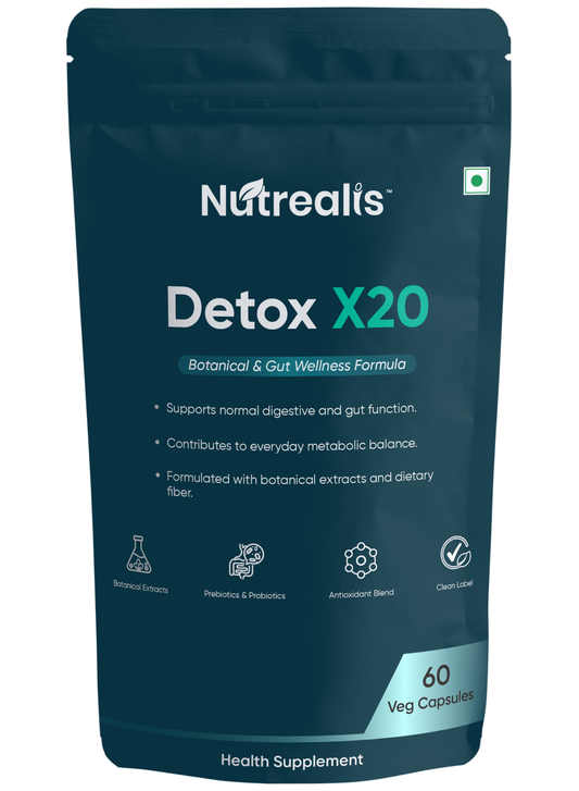 Detox Supplement with Milk Thistle & Green Tea | Liver & Gut Health Support with Probiotics | Antioxidant Formula for Weight Management | 60 Veg Capsules